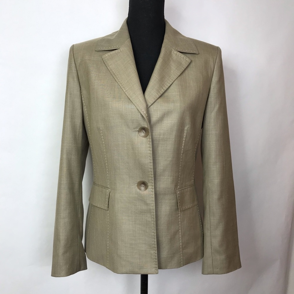 Kasper Womens Blazer Jacket Size 10 Tan Lined